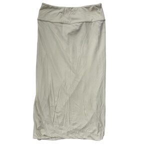 Urban Zen Cream Stretch Midi Skirt Minimalist Donna Karan